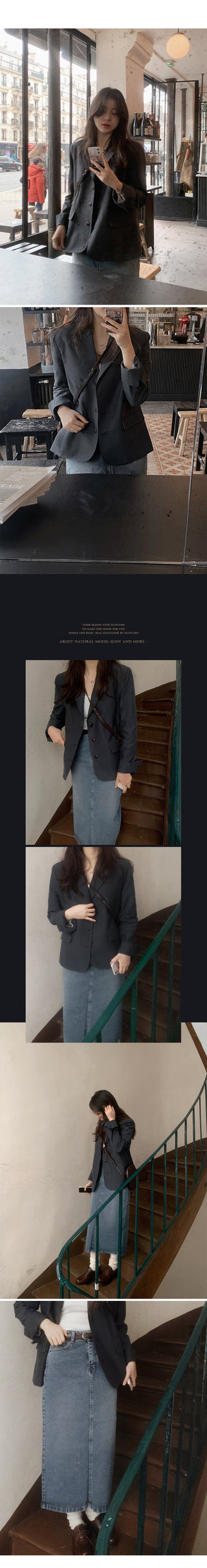 Vintage denim long skirt - 4 sizes