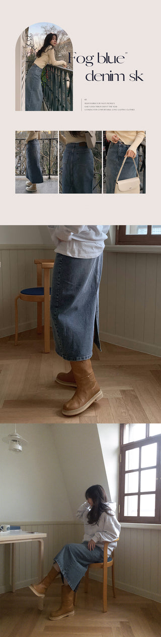 Vintage denim long skirt - 4 sizes