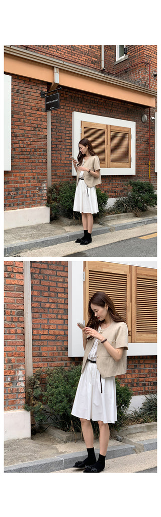 Serene Tweed Short-Sleeve Jacket (2 colors)