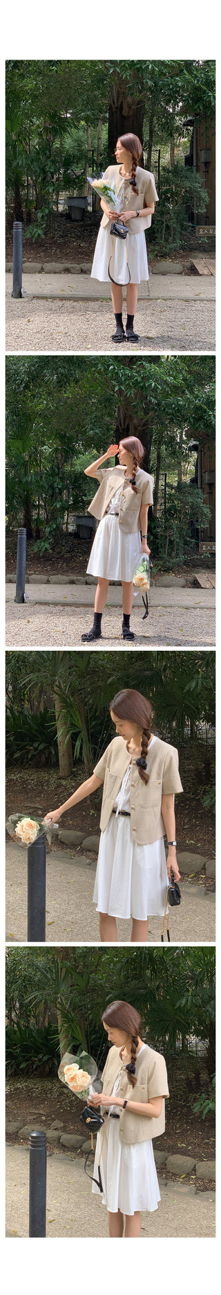 Serene Tweed Short-Sleeve Jacket (2 colors)