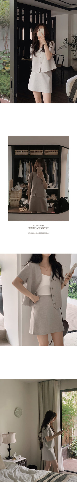 Auto Gray Mini Skirt (Set-up) - 4 sizes