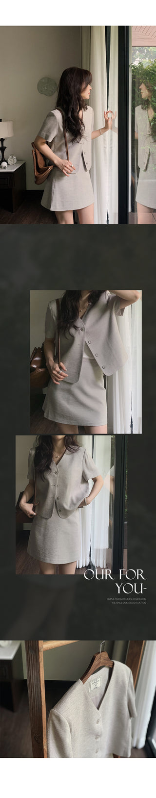 Auto Gray Mini Skirt (Set-up) - 4 sizes