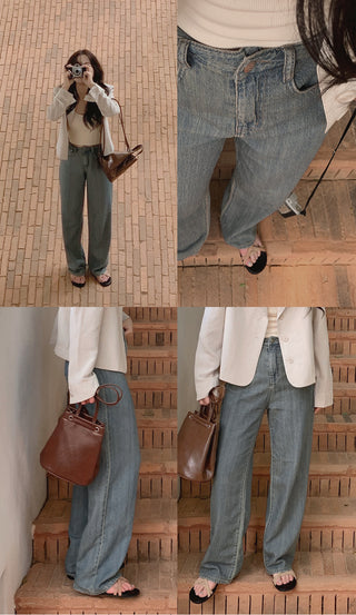 (basic/long) Vintage Summer Denim Pants - 4 sizes