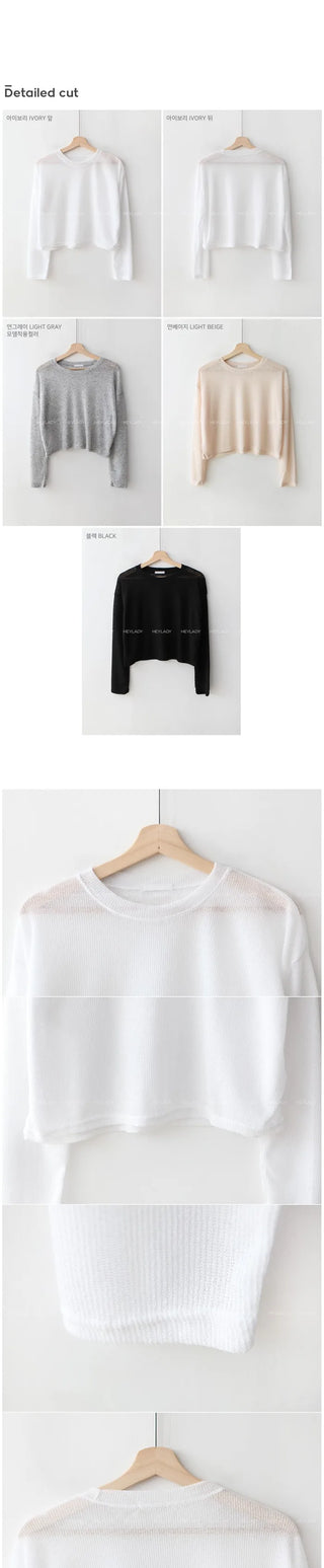 Linen long-sleeved T-shirt