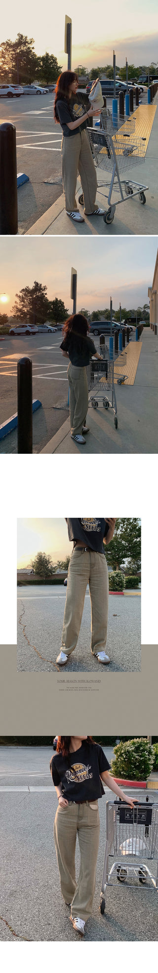 (basic/long) Mute Tone Shirring Denim Pants - 4 sizes
