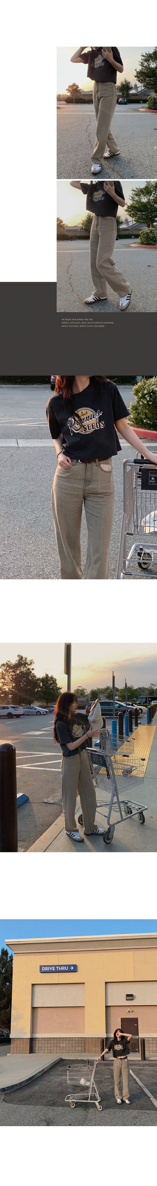 (basic/long) Mute Tone Shirring Denim Pants - 4 sizes