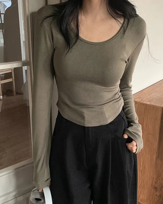 Round spandex T-shirt