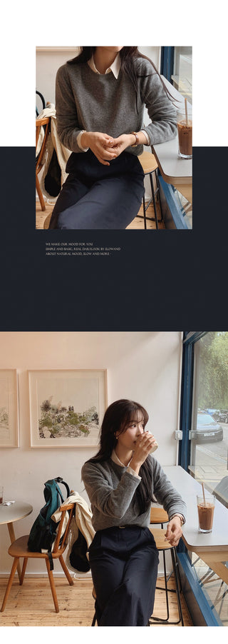 (U/V neck) wool knit - 6 colors