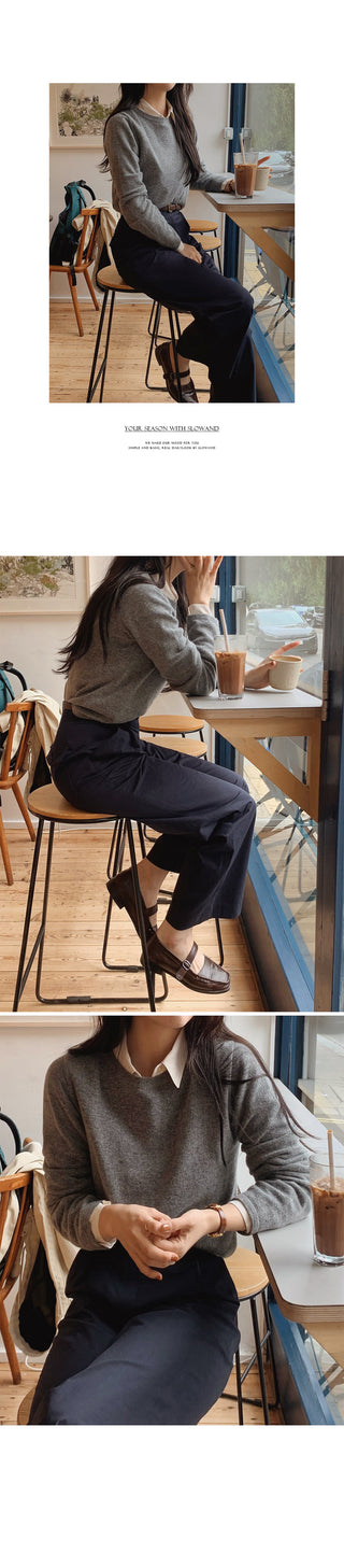 (U/V neck) wool knit - 6 colors