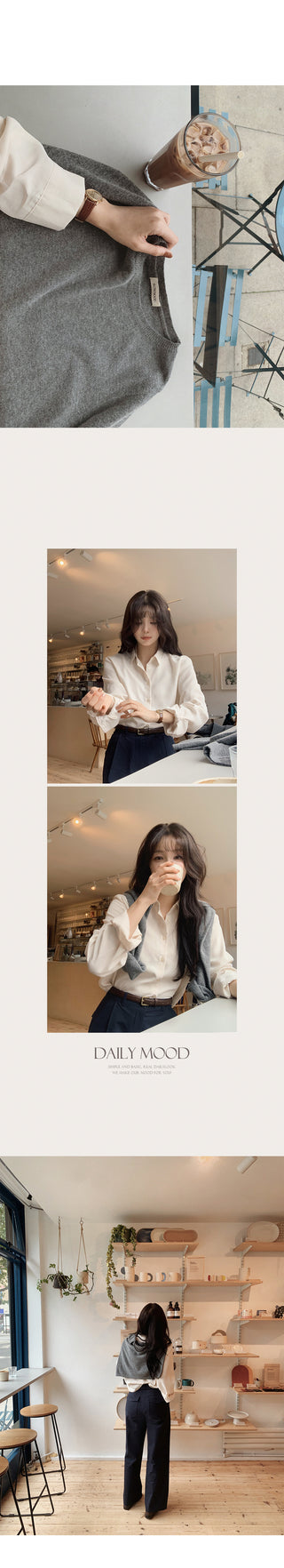 (U/V neck) wool knit - 6 colors