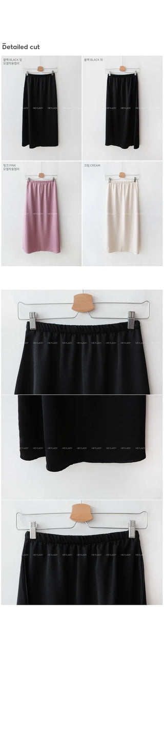 Baidu satin long skirt