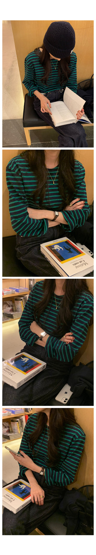 Kint Striped Border Pattern T-Shirt