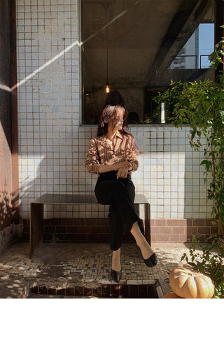 Brushed-back striped shirt - 2 colors