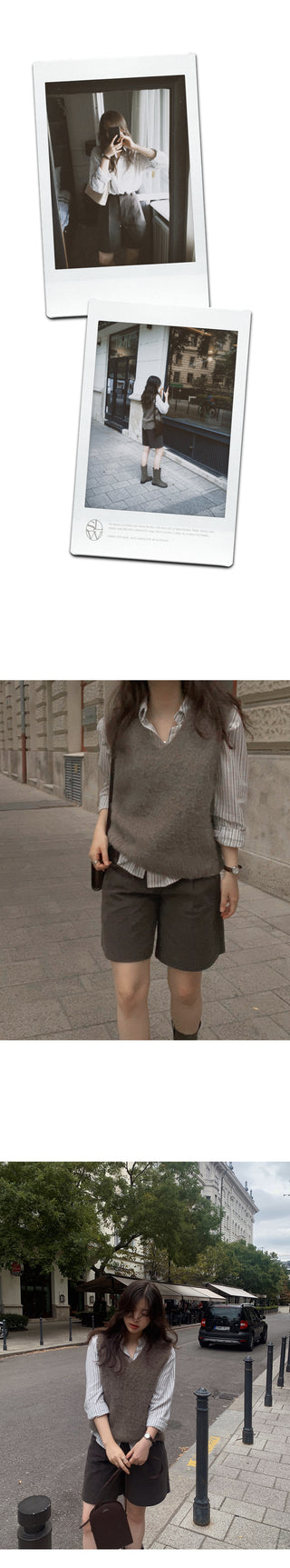 Brushed-back striped shirt - 2 colors