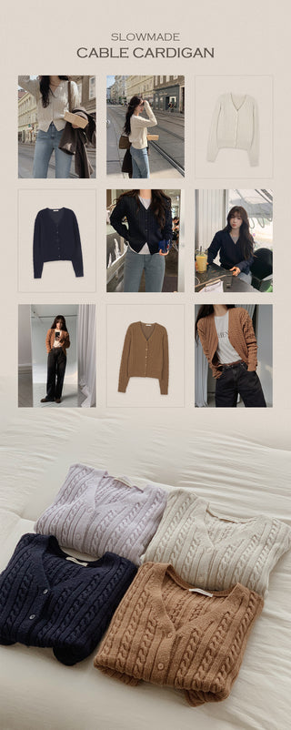 Cable Cardigan - 4 colors