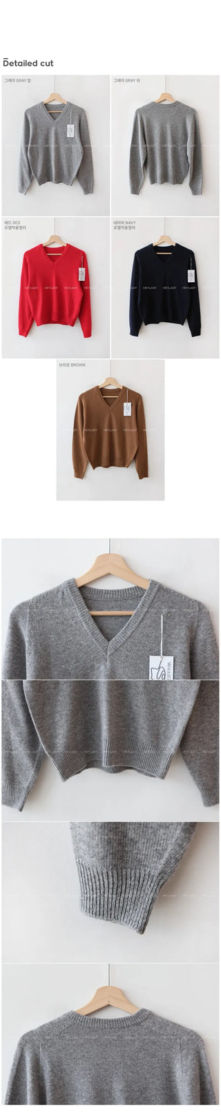 Wool V-neck knit