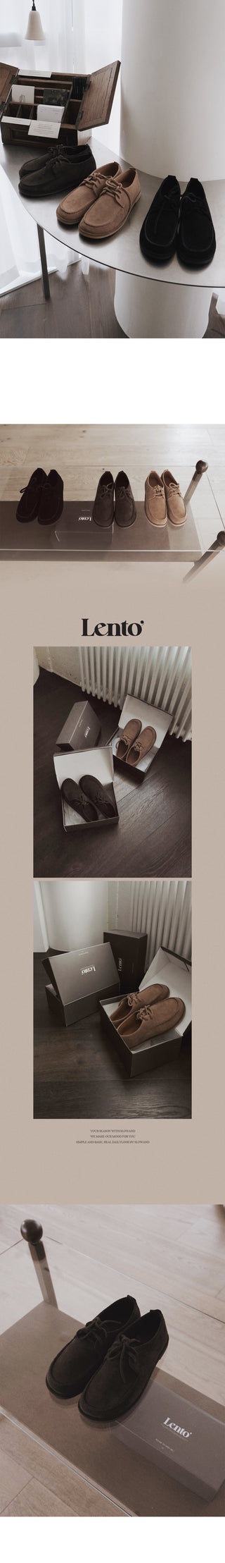 #LENTO. Mocca suede Shoes-3color