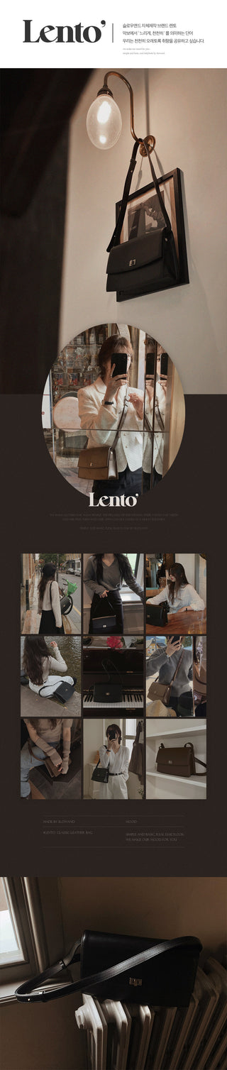 #LENTO. Classic leather bag-2color