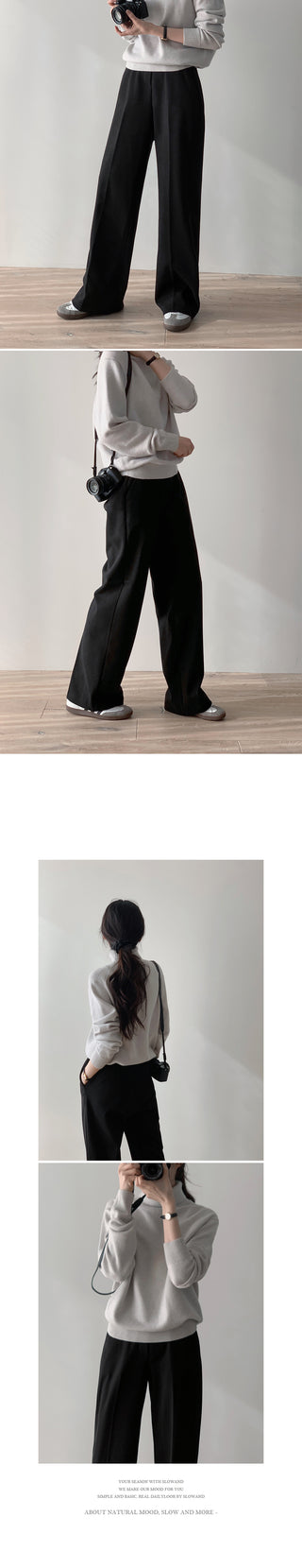 (basic/long) Wide Warmer Slacks - 4 sizes