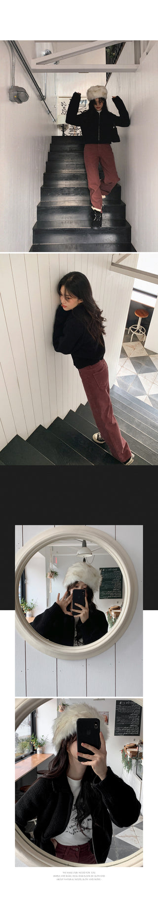 (basic/long) Fleece-lined denim pants - 4 sizes
