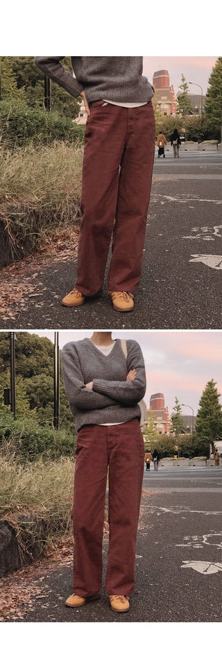 (basic/long) Fleece-lined denim pants - 4 sizes
