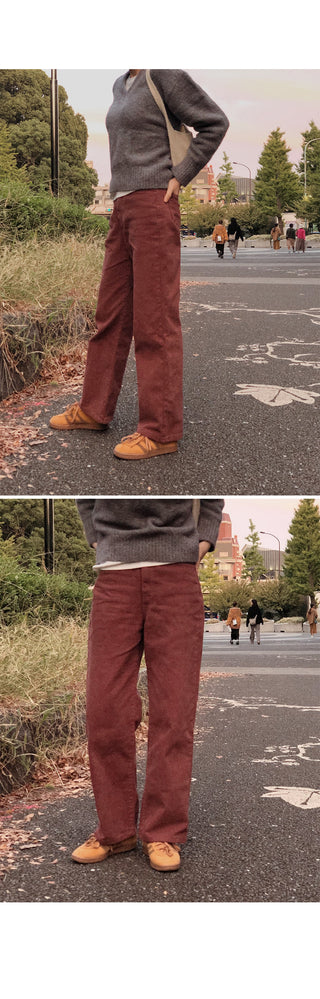 (basic/long) Fleece-lined denim pants - 4 sizes
