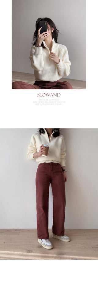 (basic/long) Fleece-lined denim pants - 4 sizes
