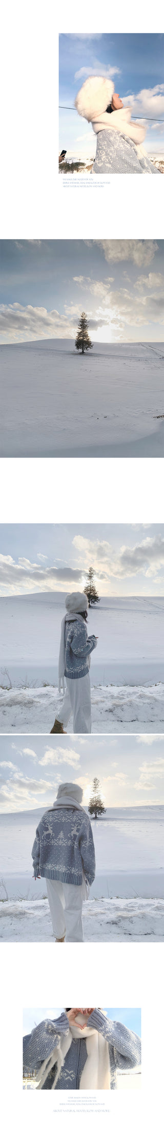 Snow knit hoodie - 2 colors