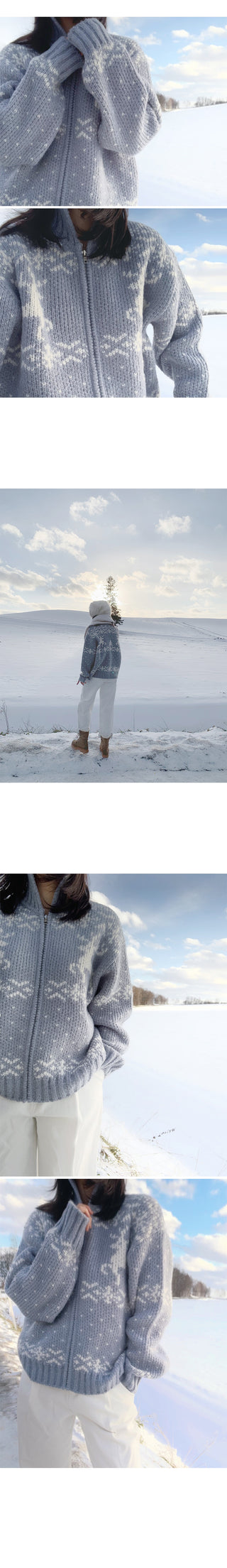 Snow knit hoodie - 2 colors