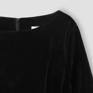 Black velvet flared dress - 2 sizes