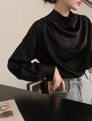 Mock neck blouse - 2 colors