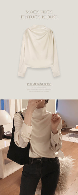 Mock neck blouse - 2 colors