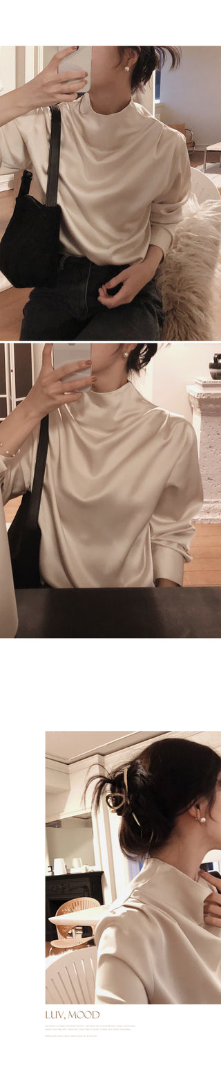 Mock neck blouse - 2 colors