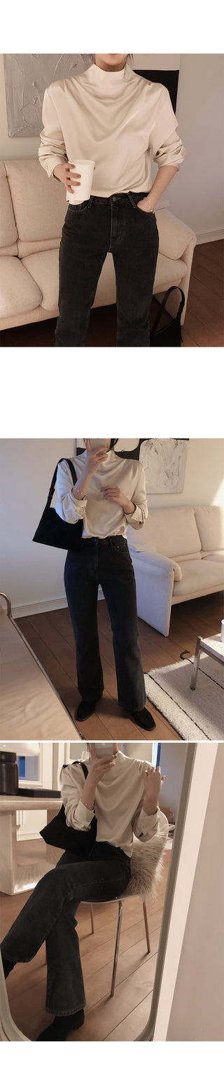 Mock neck blouse - 2 colors