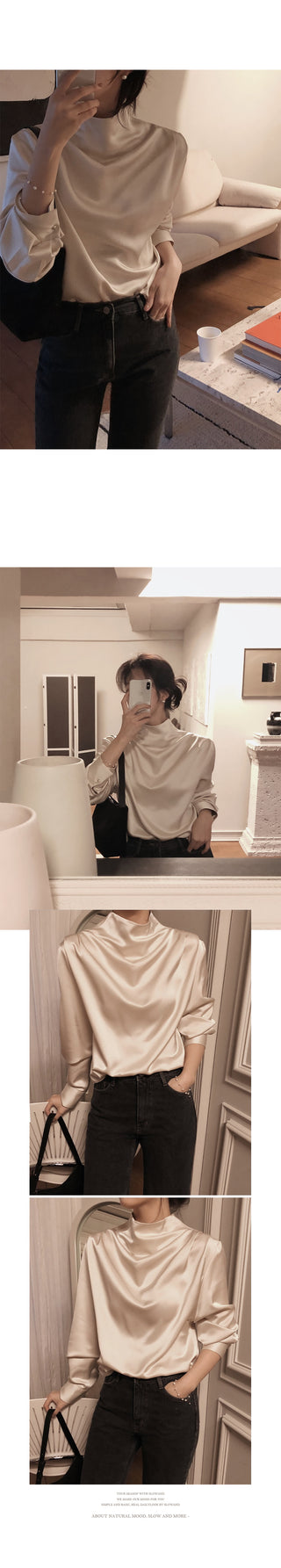 Mock neck blouse - 2 colors