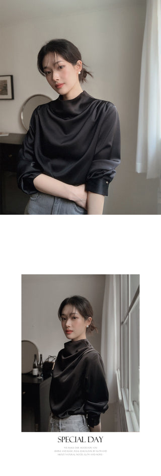 Mock neck blouse - 2 colors