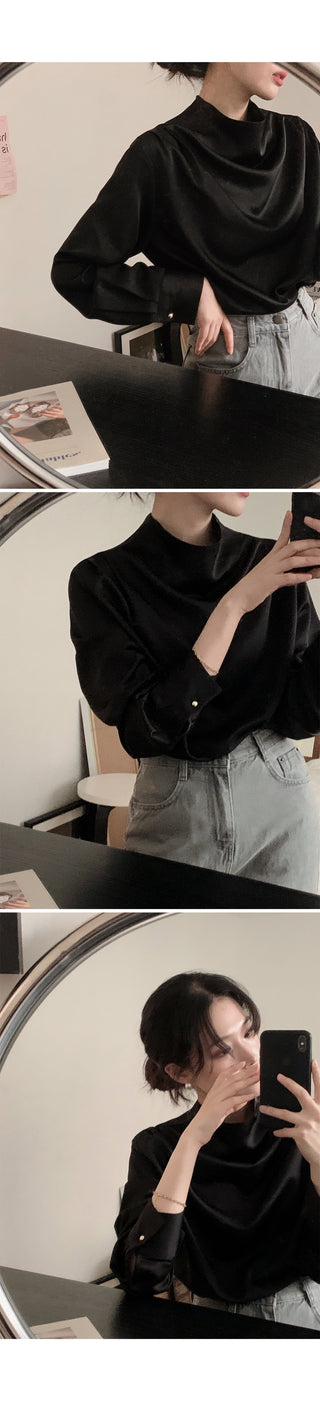 Mock neck blouse - 2 colors