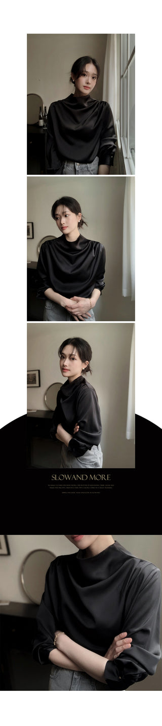 Mock neck blouse - 2 colors