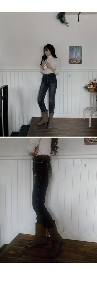 (basic/long) Brushed-back vintage denim - 4 sizes