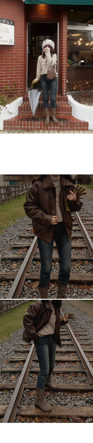 (basic/long) Brushed-back vintage denim - 4 sizes