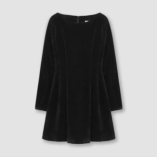 Black velvet flared dress - 2 sizes