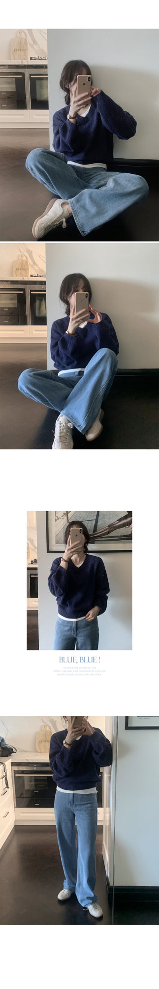 (Over 10,000 sold) V-neck knit - 5 colors