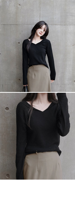 Slim slit ribbed knit - 5 colors