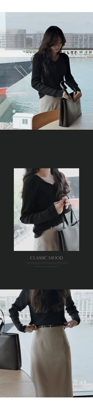 Slim slit ribbed knit - 5 colors