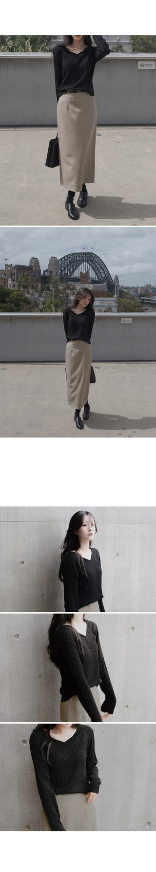 Slim slit ribbed knit - 5 colors