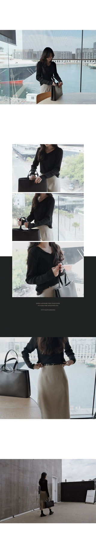 Slim slit ribbed knit - 5 colors