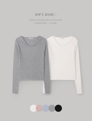 Slim slit ribbed knit - 5 colors