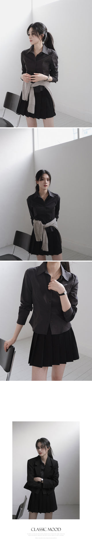 (basic/cropped) Striped shirt - 3 colors