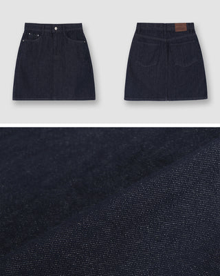 (Color transfer prevention) Raw denim skirt - 3 sizes