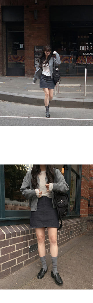 (Color transfer prevention) Raw denim skirt - 3 sizes